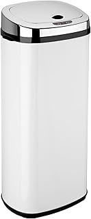 Rect 50L Stainless Steel Auto Sensor Kitchen Waste Dust Bin Automatic Motor White