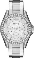 Fossil Watch for Women Riley, 38mm case size, Quartz Multifunction movement, Stainless Steel strap