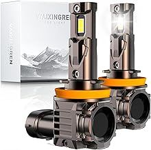H11 Led Headlight Bulb, 32000LM 6500K 600% Brighter, 120W H11 Leadlight Bulb with Fan, Halogen Replacement Bulb, Plug and Play Easy Installation, Pack of 2 (H11/H8/H9)