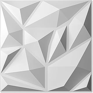 Art3d 20 Pack Decorative 3D Wall Panels, 19 Sq.Feet PVC Interior Wall Décor, 11.8"x11.8", White