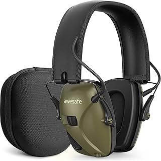 awesafe Electronic Ear Defenders for Adults Hearing Protection Noise Cancelling Headphones - Safety Earmuffs Ear Protectors with Hard Storage Case