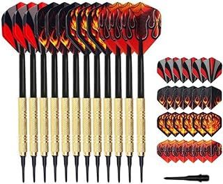 ANMEISH Dart Needle Set,12 Dart Needles,12 Dart Tails,100 Plastic Tips,Safety Darts Plastic Tip,Darts Set 14g Soft Tip,Anti-Fall Dart Needles Leisure Competitions for Electronic Dart Board