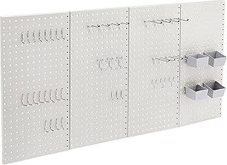 Amazon Basics Rectangular Metal Pegboard Kit – 48 Pieces, Gray