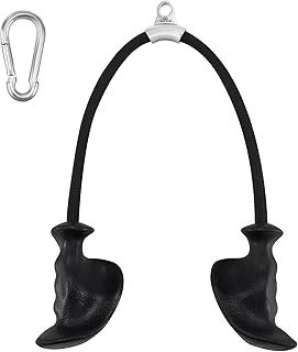 HXD-ERGO Ergonomic Tricep Biceps Rope Cable Attachment, 36 Inch Tricep Pull Down Rope with Non-Slip Natural Rubber Grip, Home Gym Accessories for Cable Machine LAT Pulldown Pulley System