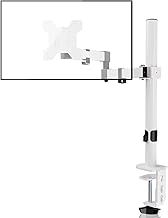 Bracwiser Single Monitor Arm Desk Mount, Max Load 10kg, Mount for 13-32 inch LCD LED Screens, Adjustable with Tilt Swivel Rotation, 2 Mouting Options, Vesa 75x75/100x100mm White