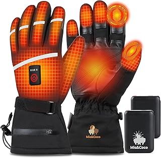 Heated Gloves for Men Women, Electric Ski Gloves With 7.4V 5400mAh Type-C Rechargeable Batteries, Lasts 6 Hours, 3 Levels, Waterproof Heating Gloves for Motorcycle Hiking Cycling Camping