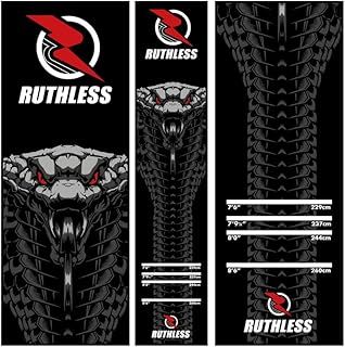 RUTHLESS Darts Mat | Heavy Duty Non Slip Durable Carpet Dart Mat for Floor Black
