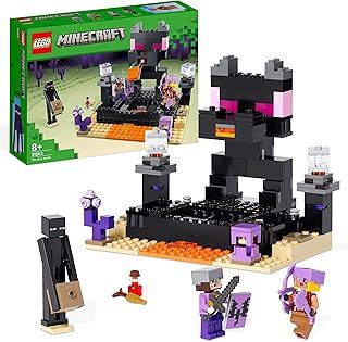 LEGO Minecraft The End Arena, Player-vs-Player Battle Playset, Action Toys for Kids, Boys & Girls 8 Plus Years Old, with Lava, Ender Dragon and Enderman Figures 21242