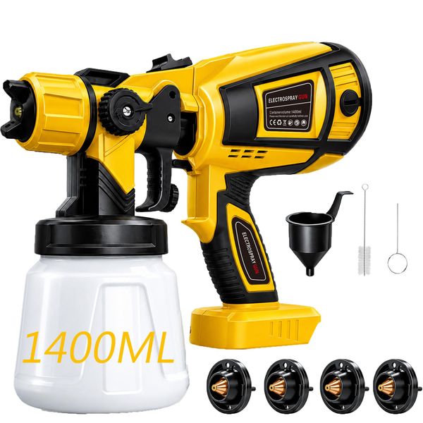 Cordless Paint Sprayer, Compatible with Dewalt, Electric Paint Spray Gun