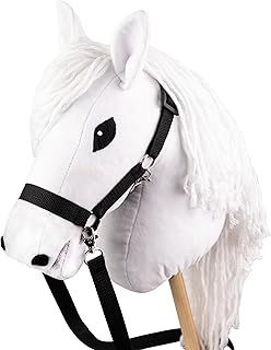 SKIPPI Hobby Horse White, Large Horse on a Stick, A3 size, Halter and Reins Included, Hobby Horsing, Stick Horse, Gift for Girls, Children, Girls Toy