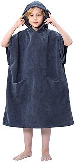 Hooded Towel for Kids Microfibre Kids Surf Poncho Towels Changing Robe Towel with Pocket Boys Girls Beach Poncho for Swimming,Surfing