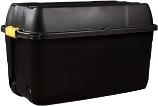 Heavy Duty Large Storage Box with Lid, 175L – Lockable Storage Box Great for Indoor & Outdoor Storage – Storage Containers with Wheels by UK Business Supplies