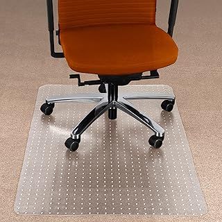 Office Chair Mat for High Pile Carpet Floor (75 x 120 cm) 4 mm Thick, Highly Transparent Clear PVC Floor Protection Mat with Studs, Durable and Shatterproof