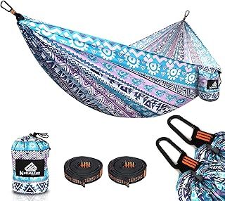 NATUREFUN Ultra-Light Travel Camping Hammock | 300kg Load Capacity,Breathable,Quick-drying Portable Hammock(275 x140cm) | 2 x Premium Carabiners,2 x Nylon Slings Included | Outdoor Indoor Garden