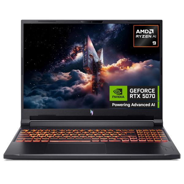 Acer Nitro V16 AI ANV16-42 Gaming Laptop - AMD Ryzen AI 9 365, 32GB, 1TB SSD, NVIDIA GeForce RTX 5070, 16" WUXGA 180Hz, Windows 11, Black