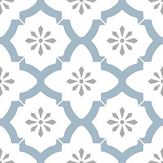 WallPops FP2943 Alfama Peel & Stick Floor Tiles, Multi-Colour, 12 x 12 inches
