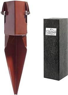 [FIXINGS DIRECT®] 100mm(4") Industrial Fence Post Repair Spike Support (Includes Free Driving Tool) 300mm Post Repair Spur With Clamp Grip+ Dual Powder Coated For Increased Strength & Performance(1)