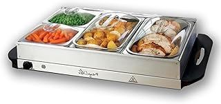 AAMEN Electric Buffet Server, 4-Tray Electric Hot Plate Food Warmer Serving Tray, Removable Sections & Lids, Food Warmer Buffet Server, Ideal for Kitchen Storage, Buffet Server Food Warmer