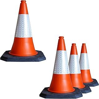 Large High Visibility Self Weighted Wind Resistant Portable Heavy Duty Reflective Orange Safety Traffic Cones 75cm (1)