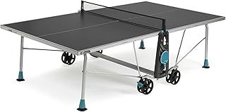 Cornilleau - 200X Outdoor Table Tennis Table - Foldable - Weatherproof - Ping Pong Table with 5 mm Melamine Resin Top -Durable - Rollable - Blue or Grey