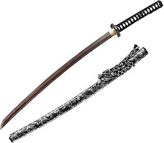 Natural Rosewood Katana, Handmade Wooden Samurai Sword with Sheath, 103cm Bokken for Display, Cosplay Collection and Kendo Training-I