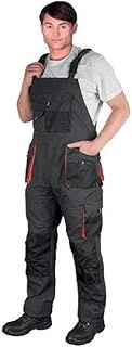 FORECO-B Bib and Brace Overalls Mens Work Trousers Knee Pad Dungarees Multi Pocket Clasic and Knee Pads
