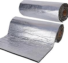 2 Rolls Van Insulation and Soundproofing Car Sound Deadening Mat 10mm Thick Self-Adhesive Audio Noise Insulation and Dampening Mat 50x200cm Foil-Faced FoamSoundproofing for Car/Camper/Caravan