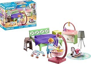 Playmobil 71609 myLife: Sleeping room with baby play corner, and two figures, made from over 80% recycled and bio-based materials, detailed play sets suitable for children ages 4+