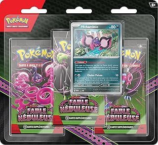 Pokémon: Pack of 3 Scarlet and Purple Pêchaminus Booster Packs TCG Nebula Fable (3 Booster Packs and 1 Shiny Promo Card)