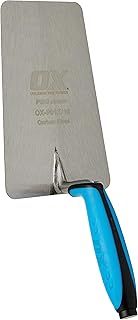 OX PRO Series Plasterers / Builders Carbon Steel Bucket Trowel with Dura grip Soft handle– 7” Large