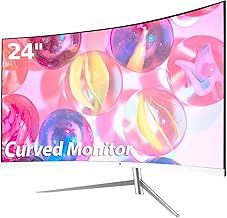 Z-Edge 24 Inch Curved Monitor Full HD 1920x1080 LED Computer Monitor 75Hz, VA Panel, Ultra-Thin Bezel, Flicker-Free Eye-Care, 178° Wide Viewing Angle, VGA HDMI Port, White