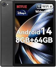 HotLight Tablet 10 inch Android 14 Octa-Core Processor, Face ID, OTG, 8GB+64GB+1TB Expansion, 1280 * 800 IPS, Support Split-Screen, WiFi 6, BT5.3, Dual Camera 5MP+8MP, 5000mAh, Widevine L1(Black)