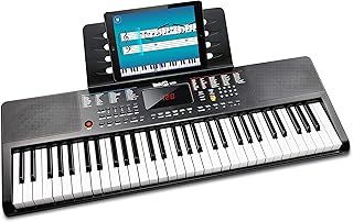 RockJam 61-Key Compact Keyboard with Sheet Music Stand, Power Supply, Piano Note Stickers and Simply Piano Lessons