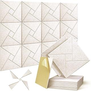 12 Pack Self-adhesive Acoustic Panels, JAMELO 12" X 12" X 0.4" Sound Proof Acoustic Foam with Pattern Square High Density Sound Absorbing Wall Panels for Home Studio Office