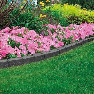 Nicoman Roman Castle Stone Garden Border 4-ft Rubber Landscape Edging Section 120cm, Grey, Pack of 1