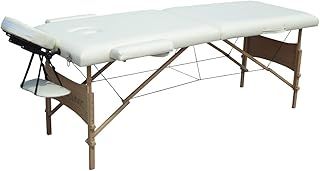 Mobiclinic®, Massage Table, Beauty Bed, 73,23 x 23,62 in, Massage Bed, Portable Lash Table, Folding Spa Beauty Bed, Headrest, Height-Adjustable, Physiotherapy, Wood, Carry Bag, Up to 330 lb, Cream