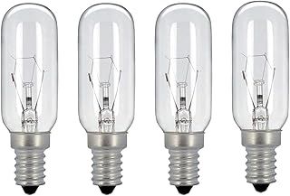 B4U Cooker Hood Bulbs 40Watt, Extractor Fan Bulb Dimmable, 4 Pack E14 SES Appliance Lamp Tubular Shape Light, T25 Small Edison Screw Filament Light Bulbs, Softer Warm White 2700K