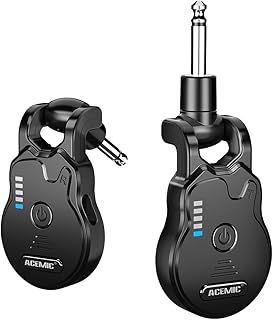 2.4GHz Wireless Guitar System Rechargeable Digital Guitar System, 4 Channels Audio Wireless Guitar Transmitter Receiver for Guitar Bass Electric Instruments, G1