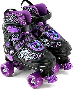 The Magic Toy Shop Childs Junior Adjustable Quad Roller Skates Boots Childrens Kids 4 Wheel Rollers