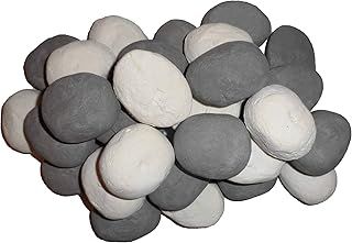 20 Ceramic Pebbles 10 White 10 Grey For Bio Ethanol and Gas Fireplaces In Branded Coals 4 You Packaging