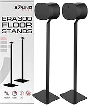 ERA300 Floor Stand, Premium Metal Design, Twin Pack (2pcs), Black, Compatible with Sonos ERA 300 Speaker, Accessories Included, Cable Management, Designed in the UK, Double, Pair