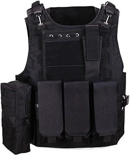 QHIU Tactical Vest Camo Molle Protection Combat Military Vest for Airsoft Paintball CS SWAT Wargame Outdoor Sport