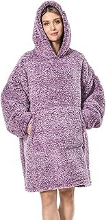 Seogva Sherpa Fleece Sweatshirt Blanket Ultra Soft Warm Cozy Oversized Wearable Big Pocket Hoodie Blanket Throw, One Size for Adults Women Girls Men and Teens