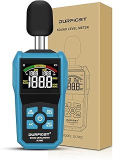 Decibel Meter, DURFICST Sound Level Meter, Portable Level Meter, dB/SONE Units Fast Switching, with LCD Colour Screen, Backlight, A/C Counterweight, Sound Meter for Home and Construction Sites