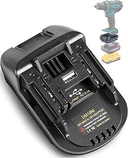 DM18M for Dewalt Battery Adapter for Makita 18V Power Tools, TPDL Convert for Milwaukee 18V or for Dewalt 20V Li-ion Battery to Makita 18V Tool with USB Port