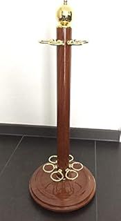 ROSETTA CIRCULAR BRASS & WOOD EFFECT CUE REST HOLDER RACK STICK STAND SNOOKER POOL TABLE