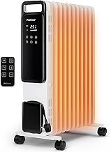 Pro Breeze® OmniWarm 2500W Oil Filled Radiator with 11 Fins, Digital Screen, Touch Panel, Eco Mode, 3 Heat Modes, Adjustable Thermostat, Safety Cut-Off & 24Hr Timer, Portable Electric Heater - White