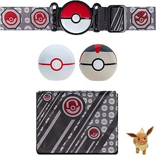 Pokémon Eevee Clip ‘N’ Go Bandolier Set - 2-Inch Eevee Battle Figure with Clip ‘N’ Go Belt and Bag plus Premier and Timer Ball Accessories