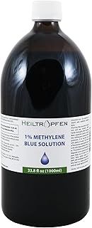 Methylene Blue 1% solution 33.8 Fl Oz - 1000 ml | Ultra High Purity | USP Pharma Grade Ingredients - Third-Party Tested | Formaldehyde free | Glass Bottle | Heiltropfen®