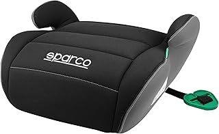 Sparco Child Car Seat Booster Black and Grey i-Size for Boys and Girls. Approved ECE R129/03 125-150 cm. with 3 cm Washable Cover. Manufactured in High Resistance ABS